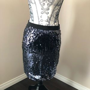 Chic by Jacob sequin skirt. Shades of blue and silver sequins. Size small